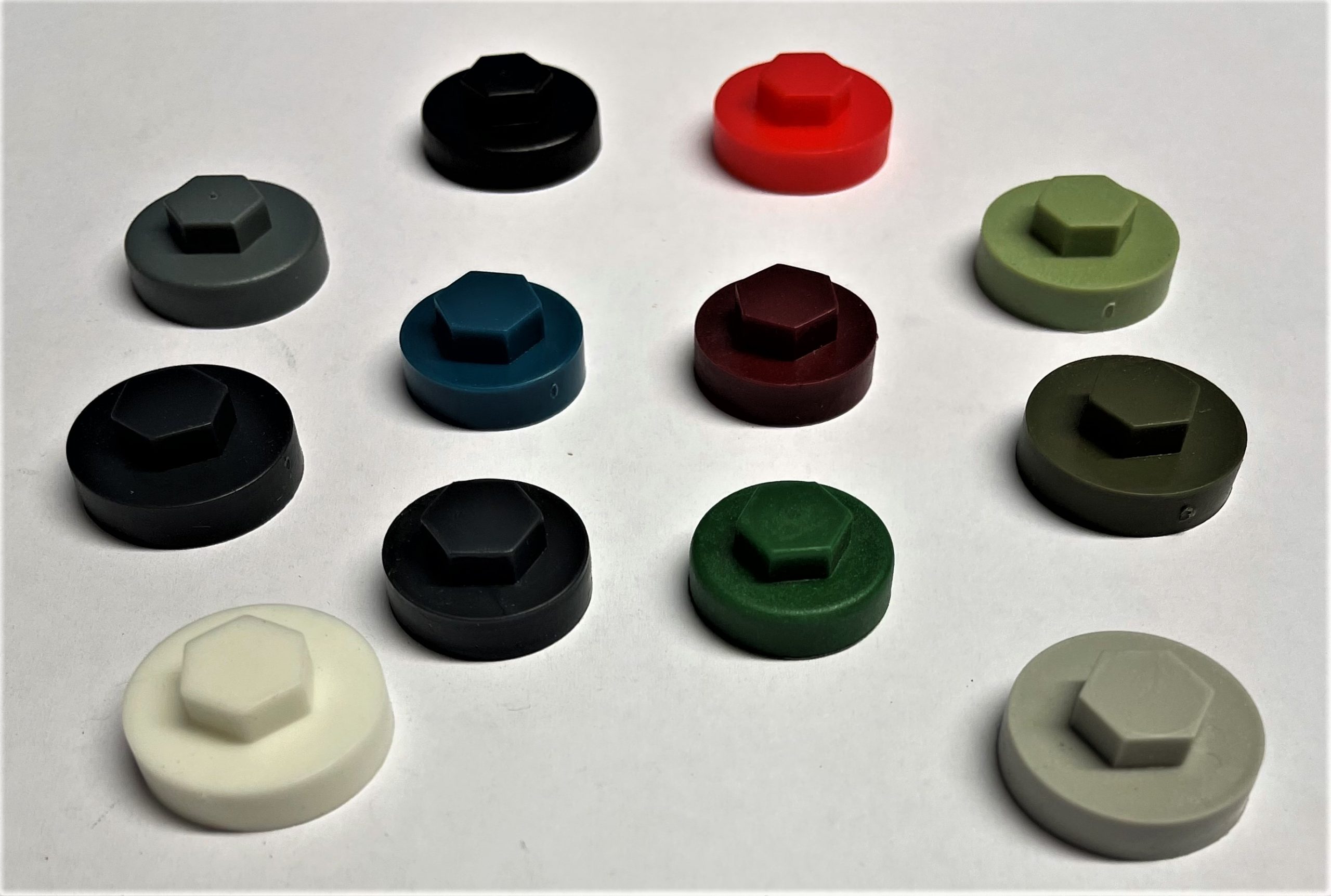 TEK Screw Colour Caps Pack of 100 Roofing Sheet Colour caps for screws 