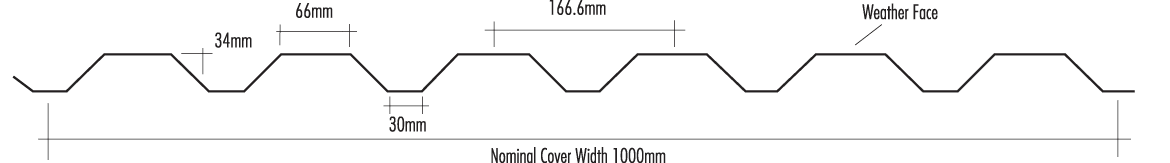 cw34/1000 wall profile cladding sheet
